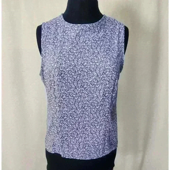 Versatile 2-Piece MJ Carroll Small Print Periwinkle Spring/Summer Top Set Large - Picture 2 of 13